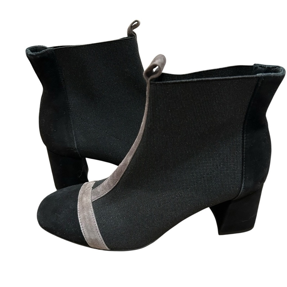 Pedro Anton black suede half and half sock ankle boots size 39 US 8-8.5 chunky